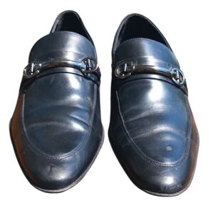 Zara Man Leather Mocassin Loafers, 8, Black.